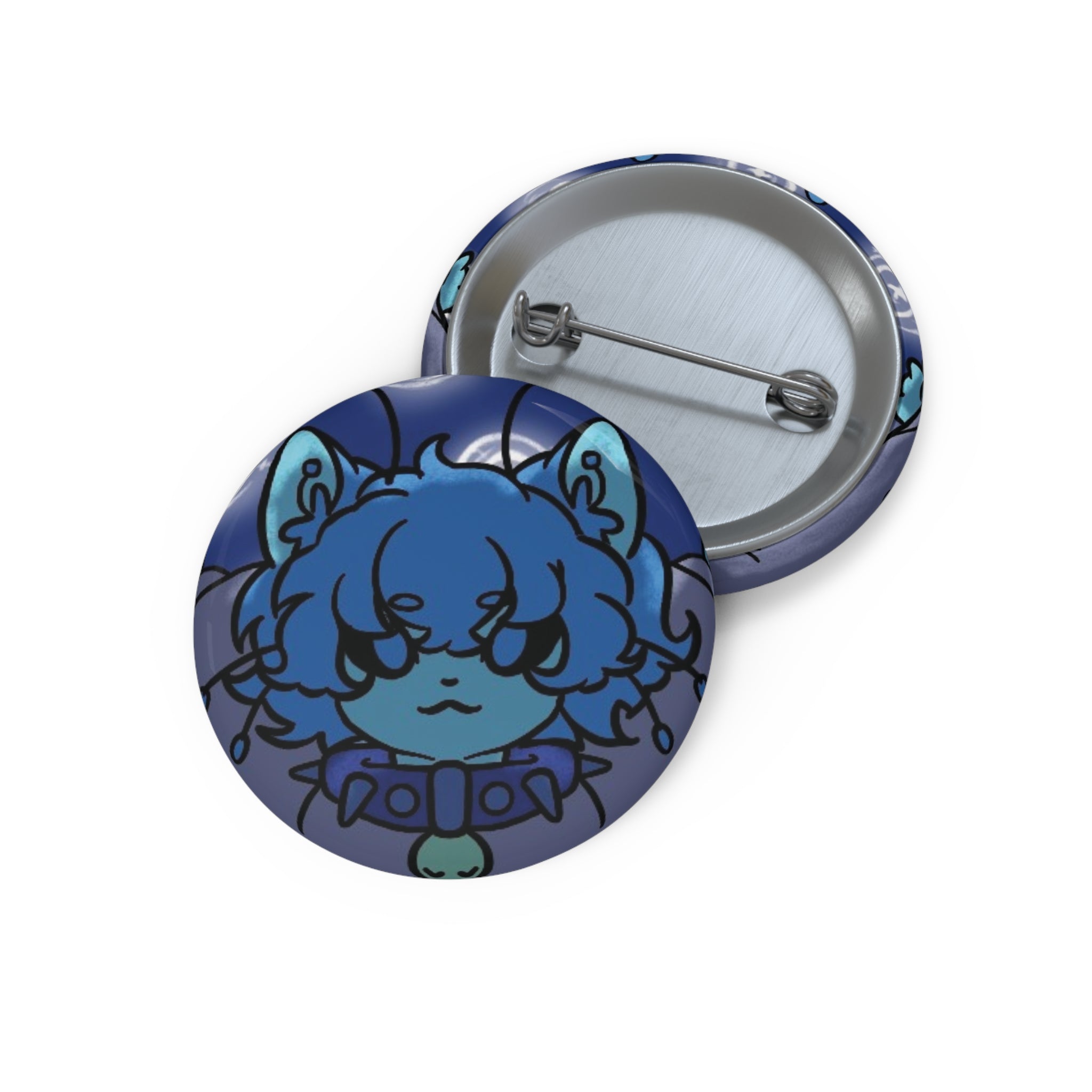 Alien Cat — Cute Blue Alien-Cat Enamel-Style Badge