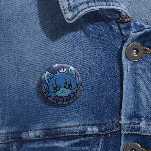 Alien Cat — Cute Blue Alien-Cat Enamel-Style Badge